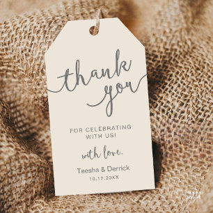 Étiquettes-cadeau Merci rustique du mariage