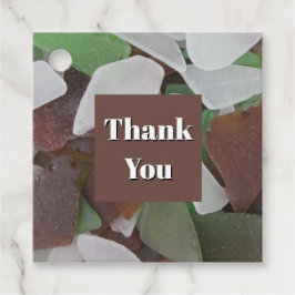 Étiquettes Cadeau Merci Sea Glass Photo Polyvalent Merci