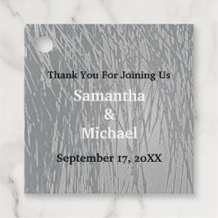 Étiquettes Cadeau Merci Silver Stripes Mariage invité élégant