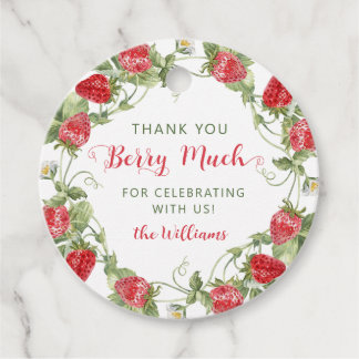 Étiquettes Cadeau Merci sucré aux fraises
