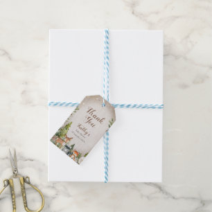 Étiquettes-cadeau Merci Tag Hiver Bois Animal Blanc Floral