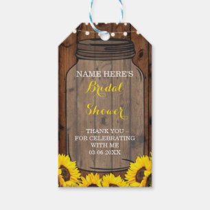 Étiquettes-cadeau Merci Tag Jar Fête des mariées tournesol
