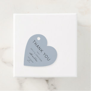 Étiquettes Cadeau Merci Texte Dusty Bleu personnalisé Coeur de maria