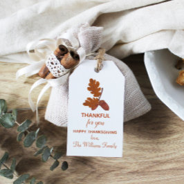 Étiquettes-cadeau Merci Thanksgiving Acorn Personnalisé