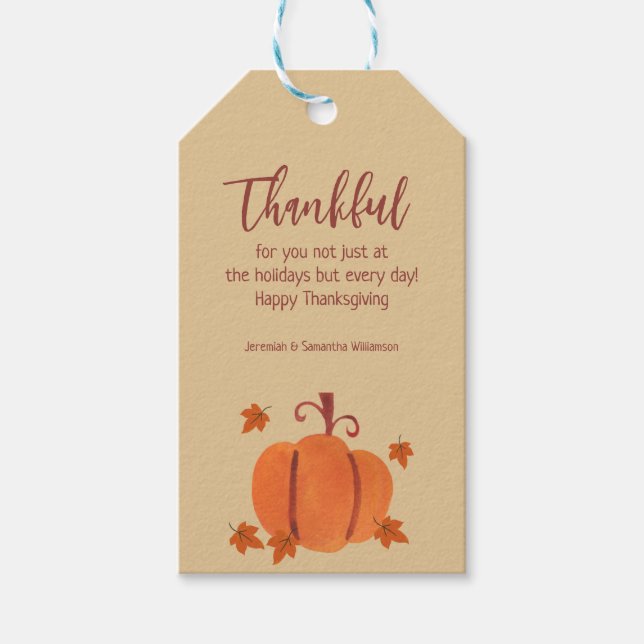 Étiquettes-cadeau Merci | Thanksgiving Hostess Vin cadeau Hostess (Devant)
