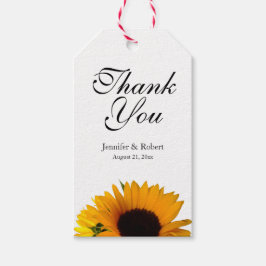 Étiquettes-cadeau Merci tournesol