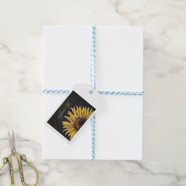 Étiquettes-cadeau Merci tournesol (With Twine)