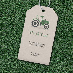 Étiquettes-cadeau Merci Tracteur Agricole