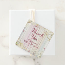 Étiquettes Cadeau Merci Tropical Beach Seashell Baby shower