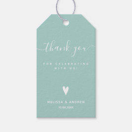Étiquettes-cadeau Merci - Turquoise mariage vert Faveur