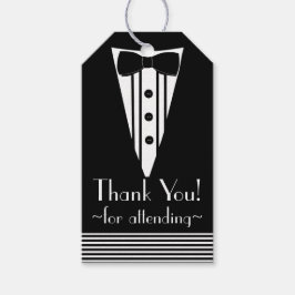 Étiquettes-cadeau Merci Tuxedo noir