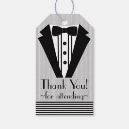 Étiquettes-cadeau Merci Tuxedo noir