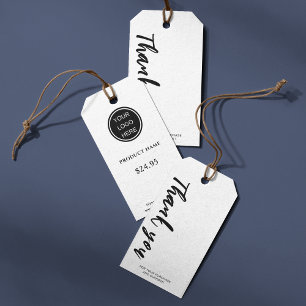 Étiquettes-cadeau Merci Typographie l Clean Price Display