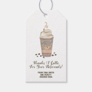 Étiquettes-cadeau Merci un Latte Coffee Referee Pop By