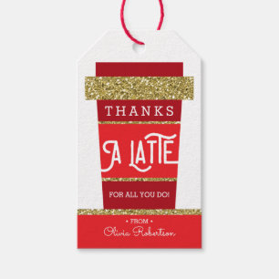 Étiquettes-cadeau Merci Un Latte, Merci Tag, Appréciation