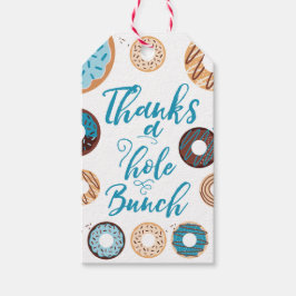 Étiquettes-cadeau Merci une bande de trous Bleu Favoriser Tags