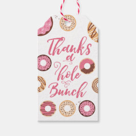 Étiquettes-cadeau Merci une bande de trous rose Favoriser Tags