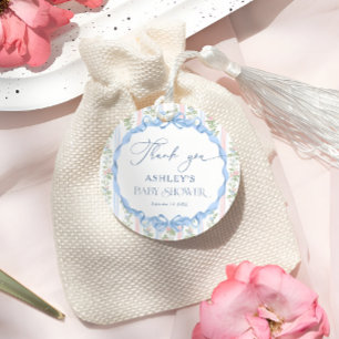Étiquettes Cadeau Merci vintage de Baby shower de boue de fleurs