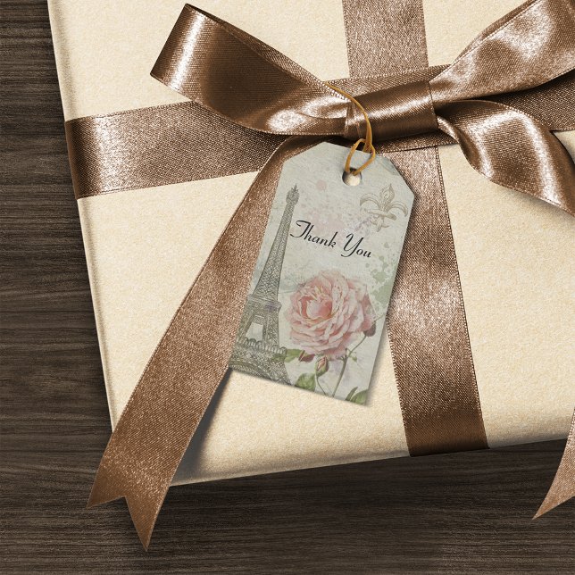 Étiquettes-cadeau Merci vintage du Parti Parisien (Créateur téléchargé)