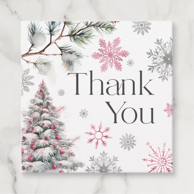 Étiquettes Cadeau Merci Winter Wonderland (Devant)
