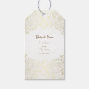 Étiquettes-cadeau Mercredi Jardin White and Gold Wonderland