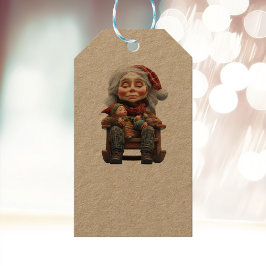 Étiquettes-cadeau Mère Noël II Kraft Tags cadeaux