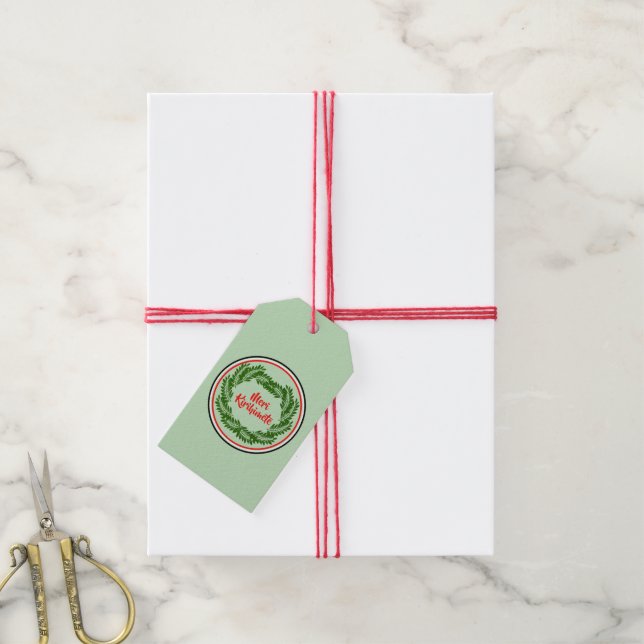 Étiquettes-cadeau Meri Kirihimete Maori Joyeux Noël (Avec de la ficelle)