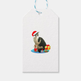 Étiquettes-cadeau Merlin Chat de Noël mignon