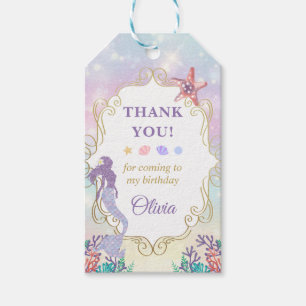 Étiquettes-cadeau Mermaid Anniversaire Sous Le Merci De Mer Étiquett