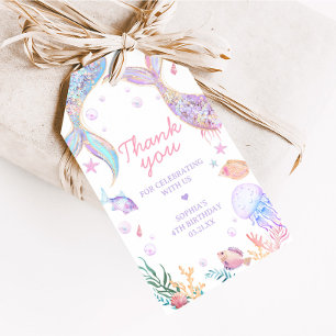 Étiquettes-cadeau Mermaid Queue Mer Anniversaire Fête Favoriser Tags