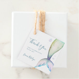 Étiquettes Cadeau Mermaid Tail Anniversaire Merci