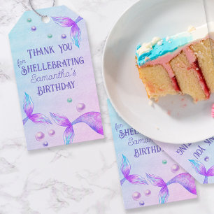 Étiquettes-cadeau Mermaid Tails Merci Shellebrating Party Favoriser