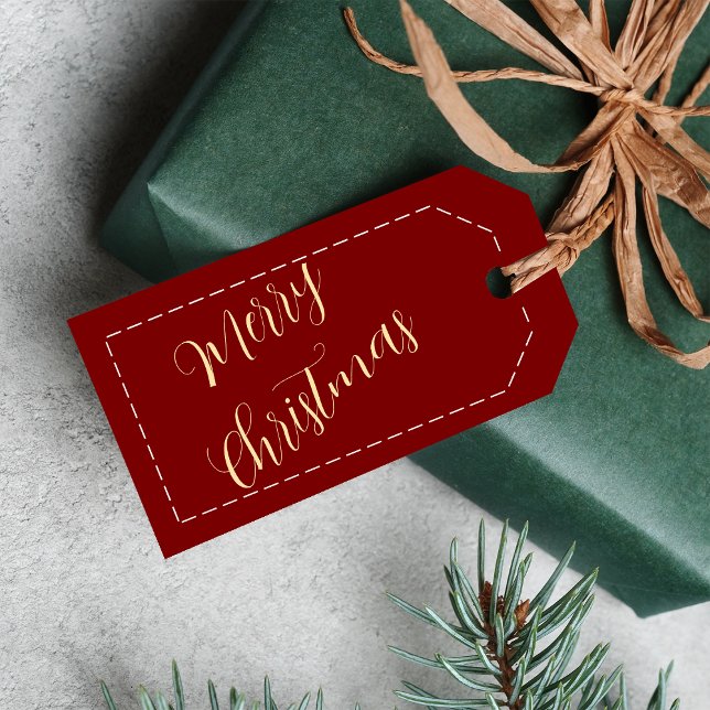 Étiquettes-cadeau Merry Christmas Gifts Custom Name Minimalist (Créateur téléchargé)