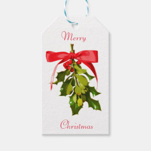 Étiquettes-cadeau Merry Christmas mistletoe
