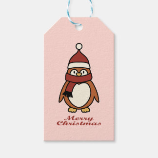 Étiquettes-cadeau merry christmas penguin 