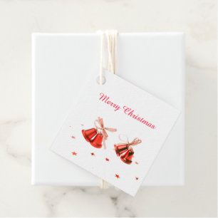 Étiquettes Cadeau Merry Christmas Red Bells decoration