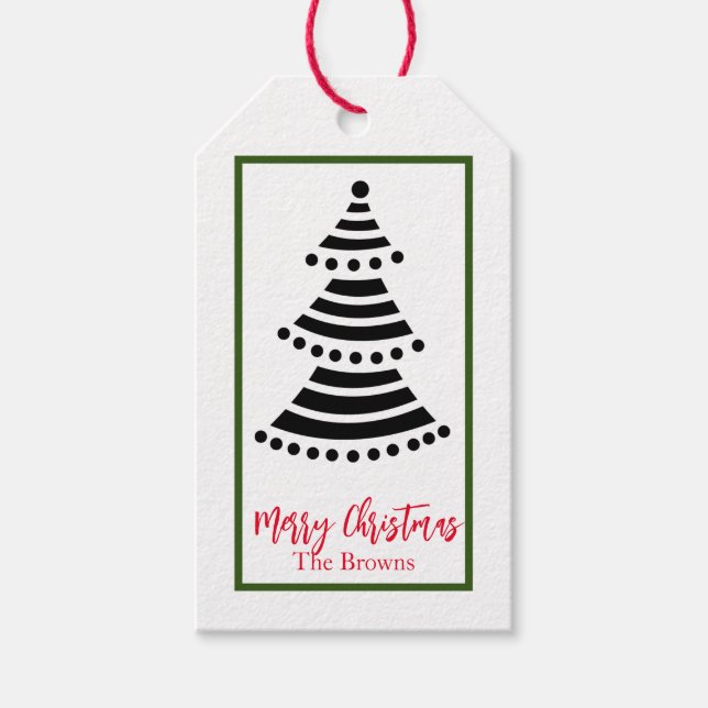 ÉTIQUETTES-CADEAU MERRY NOËL ARBRE NOM PERSONNALISÉ BALISES CADEAUX (Devant)