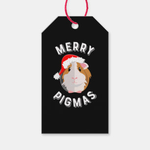Étiquettes-cadeau Merry Pigmas Cute and Funny Guinea Pig Christmas