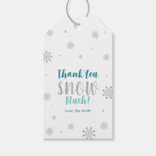 Étiquettes-cadeau Merveilleux Hiver Argenté Merci beaucoup pour la n