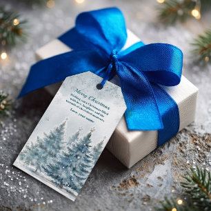 Étiquettes-cadeau Merveilleux Pays des merveilles hivernal bleu et a