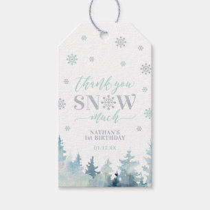 Étiquettes-cadeau Merveilleux remerciement d'hiver d'Argent & Menthe