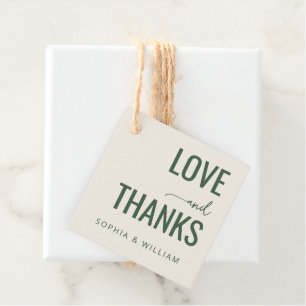 Étiquettes Cadeau Message de gratitude vert chaud