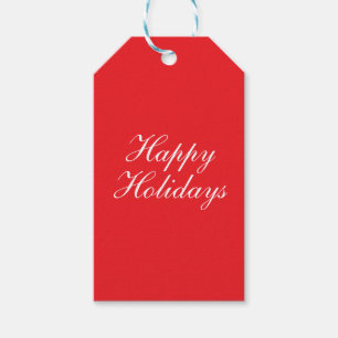 Étiquettes-cadeau Message de vacances joyeuses et élégant rouge vif
