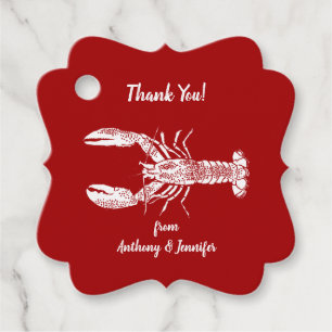 Étiquettes Cadeau Message personnalisé homard rouge et blanc