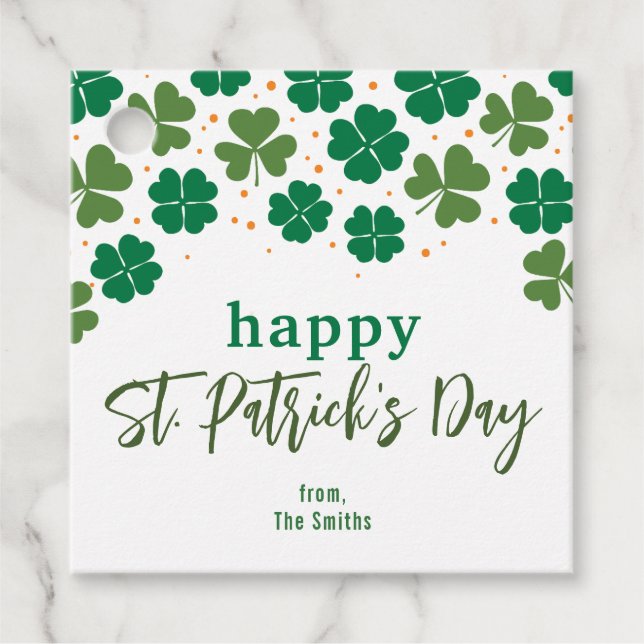 Étiquettes Cadeau Message PERSONNALISÉ - Joyeuse St. Patrick's Day (Devant)