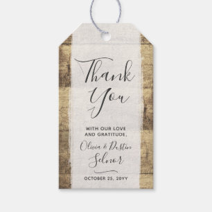 Étiquettes-cadeau Message personnalisé Merci Rustic Wood Wedding Fav