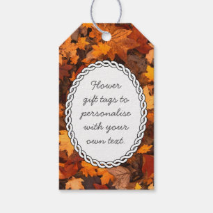 Étiquettes-cadeau Message personnalisé sur feuilles d'automne
