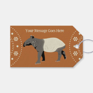 Étiquettes-cadeau Message personnalisé Tapir de Malaisie ou Tapir d'