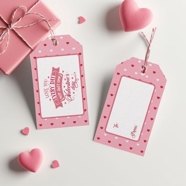 Étiquettes-cadeau Message rouge et romantique de la Saint-Valentin (Heartfelt Valentine's Red & Romantic Message Gift Tags)