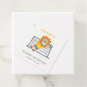 Étiquettes Cadeau Mettons-nous Lion Goalkeeper Soccer Anniversaire d